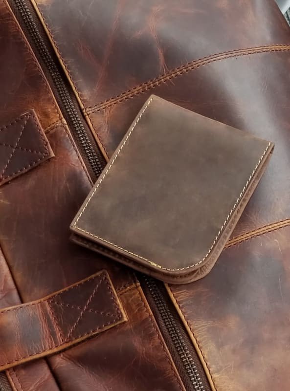 Leather Mens Wallet–Bifold Leather Mens Wallet–RFID Mens Wallet-Slim Front Pocket Style - Bayfield Bags 