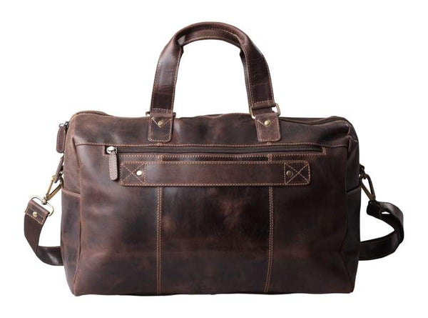 Travel Duffel Bags for Men–Leather Weekender Bag–4 Storage Pockets-Shoulder Strap and Handles - Bayfield Bags 